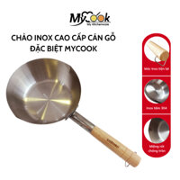 Quánh Inox 304 Cán Gỗ Cao Cấp MyCook Quánh Inox không gỉ, Chảo Inox Lòng Sâu