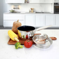 Quánh inox 304 chống dính 5 đáy Kalpen Lermat L14 size 14cm