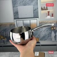 Quánh inox 304 liền khối nắp nồi mini Chockmen 10cm có nắp quánh nấu cháo quấy bột cho bé - CKM323B