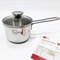 Quánh inox Fivestar Q14-3DG 14 cm nắp kính