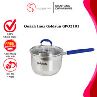 Quánh Inox Nồi Nấu Bột Đáy Từ 3 Lớp Goldsun Có Tay Cầm Cách Nhiệt + Vung kính cường lực GPO2101-IH
