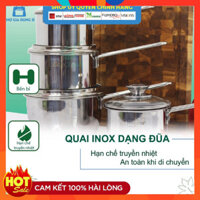 Quánh nấu cháo bột chống dính 3 đáy inox 430 Fivestar Standard nắp kính bếp từ (12cm/14cm)