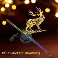 Quạt 3d hologram, quạt chiếu hình 3D 256LED 400x400mm Điều khiển từ xa WiFi Màn quảng cáo máy chiếu 100‑240V