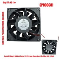 Quạt 48V Dòng 0.90A Kích Thước 12x12x3.8cm Khung Nhựa Dây Đồng Kiểu 11 Cánh