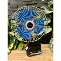 Quạt 8 inch chân Maktia phổ thông, có đảo chiều,  có mạch hạn áp bảo vệ pin .