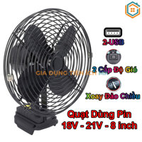 Quạt 8 inch dùng pin Makita 18V có đảo chiều 2 cấp độ gió 2 cổng USB
