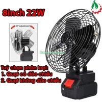 Quạt 8 inch dùng pin Makita 18V có đảo chiều 2 cấp độ gió 2 cổng USB