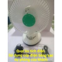 quạt bàn b2 ( lồng sắt) sử dụng cúp điện bằng sạc dự phòng điện thoại.