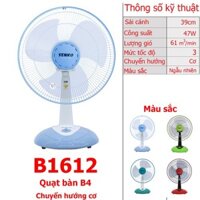 Quạt bàn B4 Senko B1612 - Giao màu ngẫu nhiên - Hàng Chính Hãng