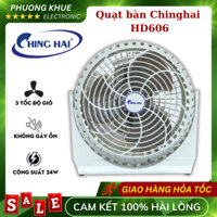 Quạt bàn Chinghai HD606 - Quạt để bàn văn phòng cắm điện mini - Êm ái , 2 tốc độ gió - Chính hãng - Bảo hành 12 tháng