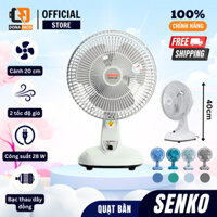 Quạt bàn mini Senko B102, quạt nhỏ để bàn học và bàn làm việc cắm điện công suất 28w 2 cấp gió mạnh