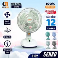Quạt bàn mini Senko B102, quạt để bàn nhỏ gọn công xuất 28W 2 cấp độ gió chính hãng