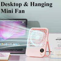 Quạt bàn mỏng mới màn hình kỹ thuật số 5 tốc độ mini cầm tay cho học sinh quạt làm mát ngoài trời mùa hè có chân đế