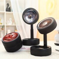 Quạt Bánh Xe Có Thể Gập Lại Retro Có Đèn 1200mah Sạc Usb Quạt Để Bàn Lốp Ô Tô Quạt Điện Quạt Gấp Trang Trí Nhà Cửa Quà T