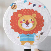 Quạt bao gồm Anti-Clip Tay Bảo vệ Cover Kids An toàn sàn Fan Lưới Cover Cartoon In Bảo vệ Quạt điện Dust Cover