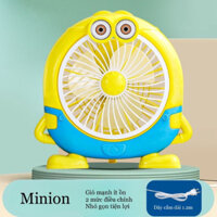 Quạt cắm điện để bàn mini hình hoạt hình minion ngộ nghĩnh 3 chế độ gió siêu mát tiết kiệm điện năng các bé rất yêu