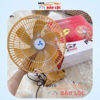 Quạt Cắm Tẩu Có Chức Năng Xoay 12v -2v Lồng 28cm Màu Vàng, Quạt Kẹp Bình Accquy