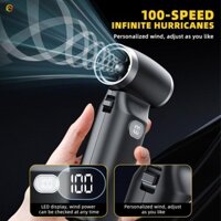 Quạt cầm tay cầm tay ECHOG, Màn hình kỹ thuật số ED Quạt bạo lực Mini Turbo tốc độ cao, Máy hút bụi không khí đa chức năng 100 tốc độ gió có thể sạc lại Máy thổi bụi mạnh mẽ ngoài trời