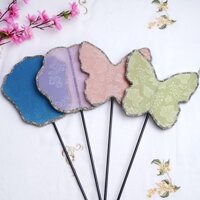 Quạt Cầm Tay Dáng Ngắn Hình Cánh Bướm / Hoa Cổ Điển Dùng Làm Đạo Cụ Chụp Ảnh Cưới