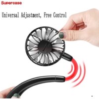 Quạt Cầm Tay Đeo Cổ Có Đèn Led Sạc Usb