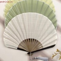 Quạt cầm tay gấp HTGHTG, Quạt vỏ Mini bằng vải lanh Cotton màu trơn, Quạt cầm tay nhẹ nhàng kiểu Trung Quốc sáng tạo Trang trí nhà cửa