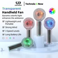 Quạt cầm tay Goojodoq RGB Mini trong suốt có thời lượng pin kéo dài 8 giờ