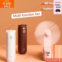 Quạt cầm tay kiêm sạc dự phòng cầm tay, có thể sạc điện thoại đèn pin chiếu sáng, dung lượng pin 2400mAh