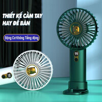 Quạt Cầm Tay Mini Di Động Siêu Khỏe Pin Trâu 4-6h , Quạt Tích Điện Chạy cực êm Có Cổng Sạc -dc5046