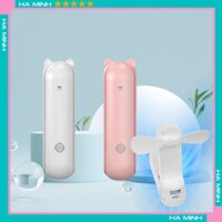 Quạt cầm tay mini gấp gọn tích hợp đèn pin sạc dự phòng 2000 mah USB đa năng có đế để bàn tiện lợi HM1