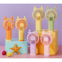 Quạt cầm tay mini sạc điện > quạt mini cầm tay cho học sinh- quạt tích điện mini sạc USB Handheld Fan nhỏ gọn, tiện lợi mẫu có đế