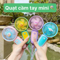 Quạt cầm tay mini sạc điện > quạt mini cầm tay cho học sinh- quạt tích điện mini sạc USB Handheld Fan nhỏ gọn, tiện lợi mẫu hình thú