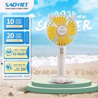 Quạt Cầm tay mini sạc pin Handy Fan N10 - Thời lượng pin khủng - Không tạo tiếng ồn - Thiết kế tai mèo dễ thương