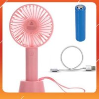 Quạt Cầm Tay Mini Sạc Tích Điện, Tặng Kèm Dây Đeo Tay  - sale