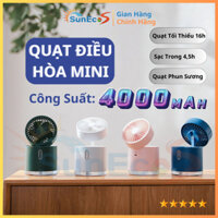 Quạt Cầm Tay Mini Suneco Máy Tạo Độ Ẩm Quạt Điện Để Bàn Điều Hòa BH 3 Tháng