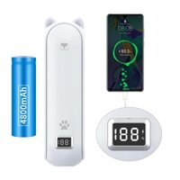 Quạt cầm tay mini TEKKIN TI-215 kiêm sạc dự phòng đèn pin 4800mAh2000mAh 3 IN 1- Hàng chính hãng  Hàng nhập khẩu - 4800mah - TRĂNG