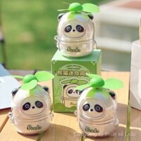 Quạt cầm tay nhỏ hoạt hình, có thể sạc lại qua USB, mini di động cho học sinh, lớp học, văn phòng, quạt gấu trúc dễ thương