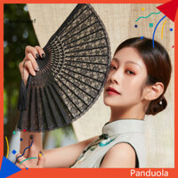 Quạt cầm tay PANDU Quạt gỗ nhẹ Quạt cầm tay bằng lụa tre truyền thống Trung Quốc có tua rua Hoàn hảo cho đám cưới Tiệc và sự kiện mùa hè Di động và sành điệu