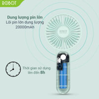 Quạt Cầm Tay ROBOT Mini  2000mAh 3 Tốc Độ Gió Sử Dụng Đến 8HRT-BF11Green- Bảo hành 12 tháng
