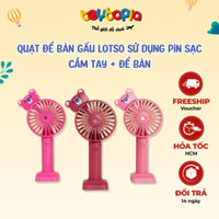 Quạt cầm tay tích điện mini Toytopia Gấu Dâu Lotso 3 cấp độ gió, quạt phun sương hơi nước để bàn