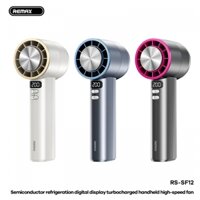 Quạt cầm tay tốc độ cao REMAX RS-SF12 có dây đeo Quạt làm mát màn hình kỹ thuật số Turbo Boost bán dẫn (có sò lạnh)