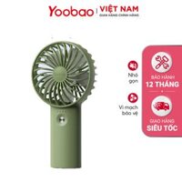 Quạt cầm tay YOOBAO F3 3000mAh - 6000mah - Quạt 4 cánh với 3 chế độ gió Nhỏ gọn tiện lợi - Hàng chính hãng - Bảo hành 12 tháng - Xanh Lá Đậm - 6000mAh