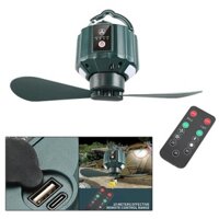 Quạt cắm trại có đèn lồng LED 5200mAh có cổng USB 3 tốc độ có móc treo Quạt trần lều di động