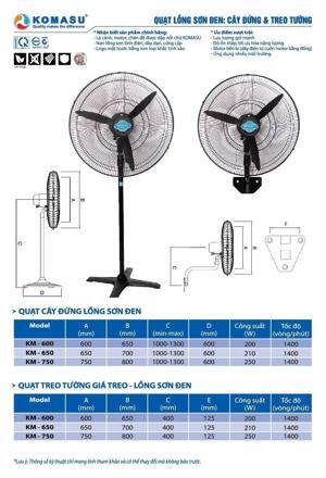 Quạt cây - đứng công nghiệp Komasu KM650S (KM-650)
