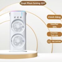 Quạt Cây Điều Hòa 2 Tầng Phun Sương, Quạt Tích Điện Có Đèn Led Với 3 Mức Gió 3 Lỗ Phun Sương - QS7