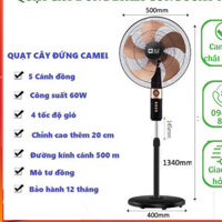 Quạt Cây Đứng Camel 5 Cánh FS-45 4 tốc Độ gió _ Quạt Camel Cánh Đồng Siêu mát Bảo Hành 12 Tháng