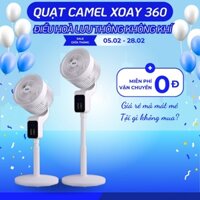 Quạt cây đứng Camel quay 360 độ, quạt lưu thông không khí điều khiển từ xa, màn hình cảm ứng, hẹn giờ- BH 1 năm