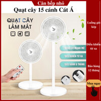 Quạt cây đứng Cát Á có khiển từ xa, Quạt cây cảm ứng 15 cánh xoay 120 độ với 3 tốc độ siêu mát - Bảo hành 12 tháng