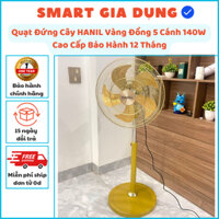 Quạt Cây Đứng HANIL Vàng Đồng 5 Cánh 140W Cao Cấp- Bảo Hành 12 Tháng Quạt Điện Công Nghiệ