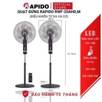 Quạt cây đứng Rapido 6 cánh điện cơ 220V, sông suất 63W, tiết kiệm điện, bảo hành 1 năm