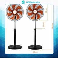 Quạt cây, màu đen cánh đỏ QC18-01 ASIA LIGHTING-Hàng chính hãng